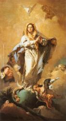 Giambattista (Giovanni Battista) Tiepolo (1727-1804.) velencei festő is többször feldolgozta Nagyboldogasszony témáját.